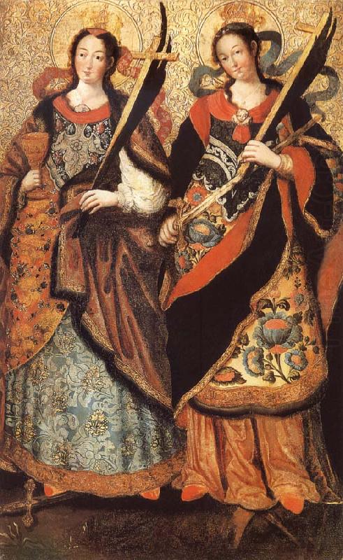 The Saints Marys Barbe and Catherine, unknow artist